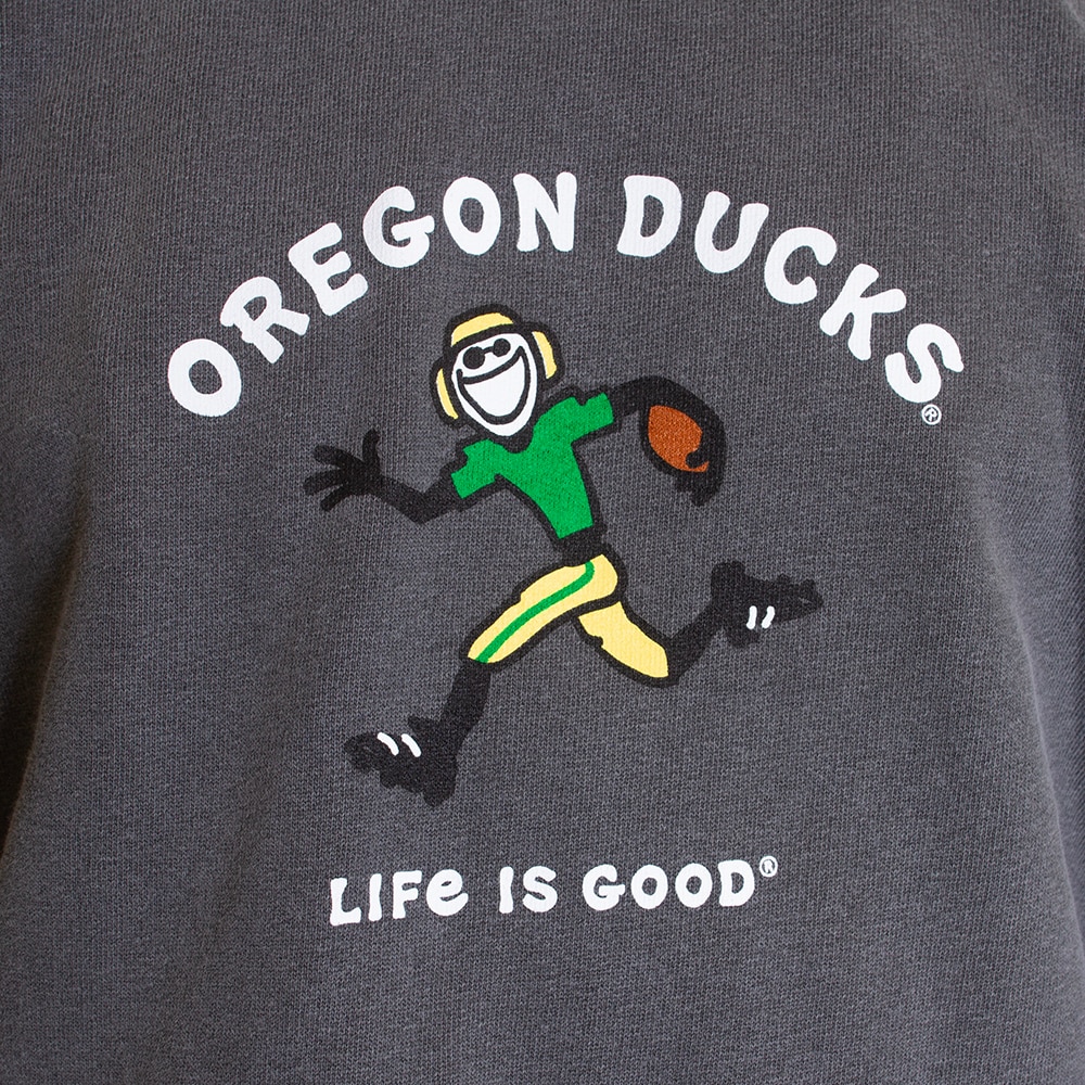 Ducks Spirit, Blue 84, Black, Pullover, Cotton Blend, Men, Unisex, Football, Life is Good Jake, Touchdown, 692344